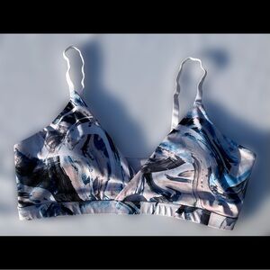 Abstract Marble Print Keyhole Bralette